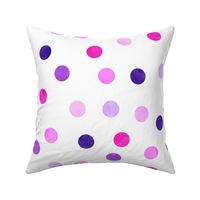 1.5" polka dots - scatter pink and purple