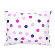 1.5" polka dots - scatter pink and purple