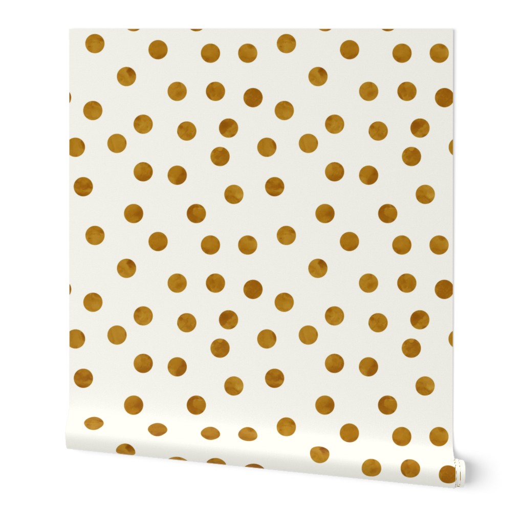 1.5" polka dots - bronze on cream