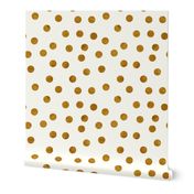 1.5" polka dots - bronze on cream