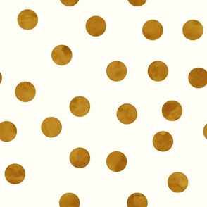 1.5" polka dots - bronze on cream