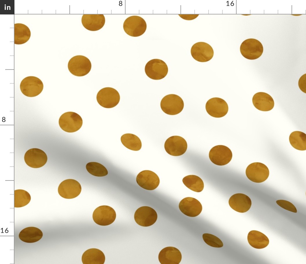 1.5" polka dots - bronze on cream