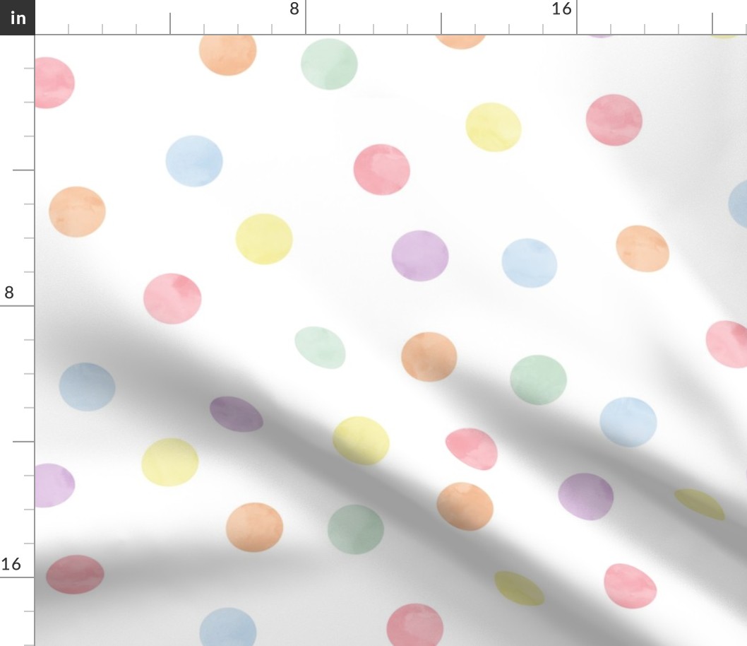 1.5" polka dot scatter - pastel rainbow