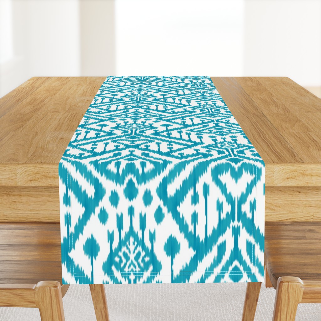 Seablue Turquoise deco ikat Vertical option