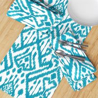 Seablue Turquoise deco ikat Vertical option