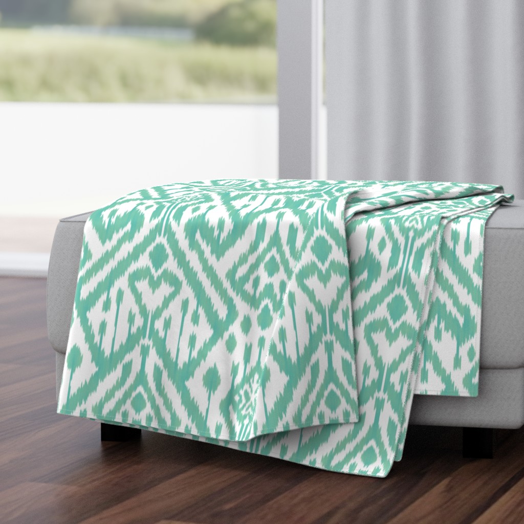 Seaside mint green deco ikat