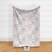 Little Lady, So Loved - pink and grey - ROTATED - baby girl quilt