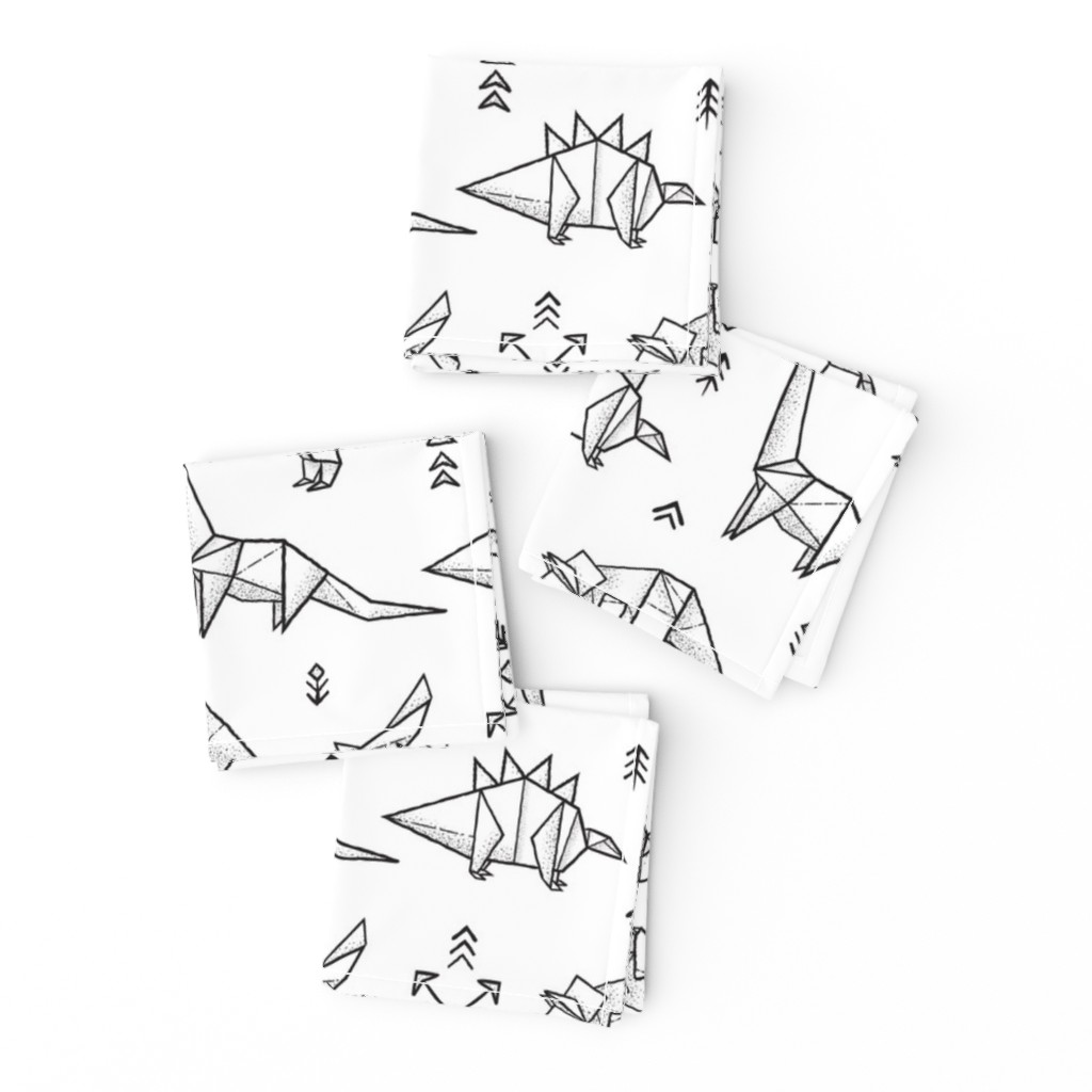 Origami dinosaurs coloring print