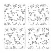 Origami dinosaurs coloring print