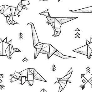 Origami dinosaurs coloring print