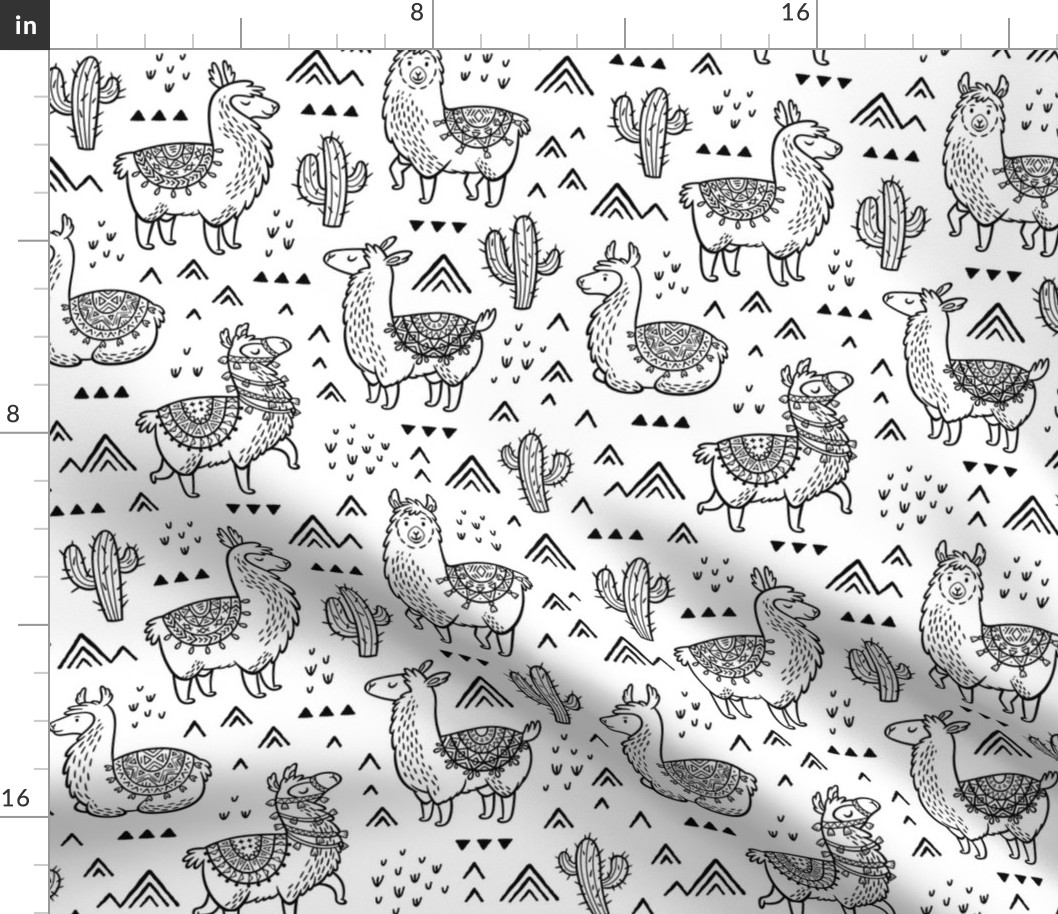 Happy Llamas coloring print