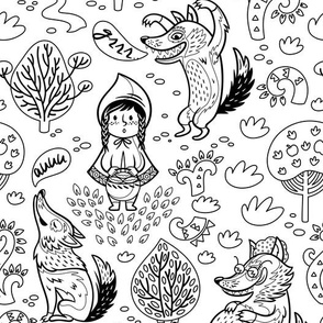 Red Riding Hood coloring print