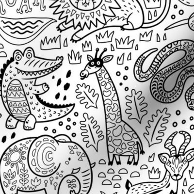 Safari coloring print