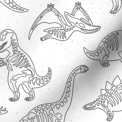 Skeletons of dinosaurs coloring print