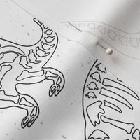 Skeletons of dinosaurs coloring print