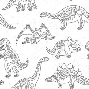 Skeletons of dinosaurs coloring print