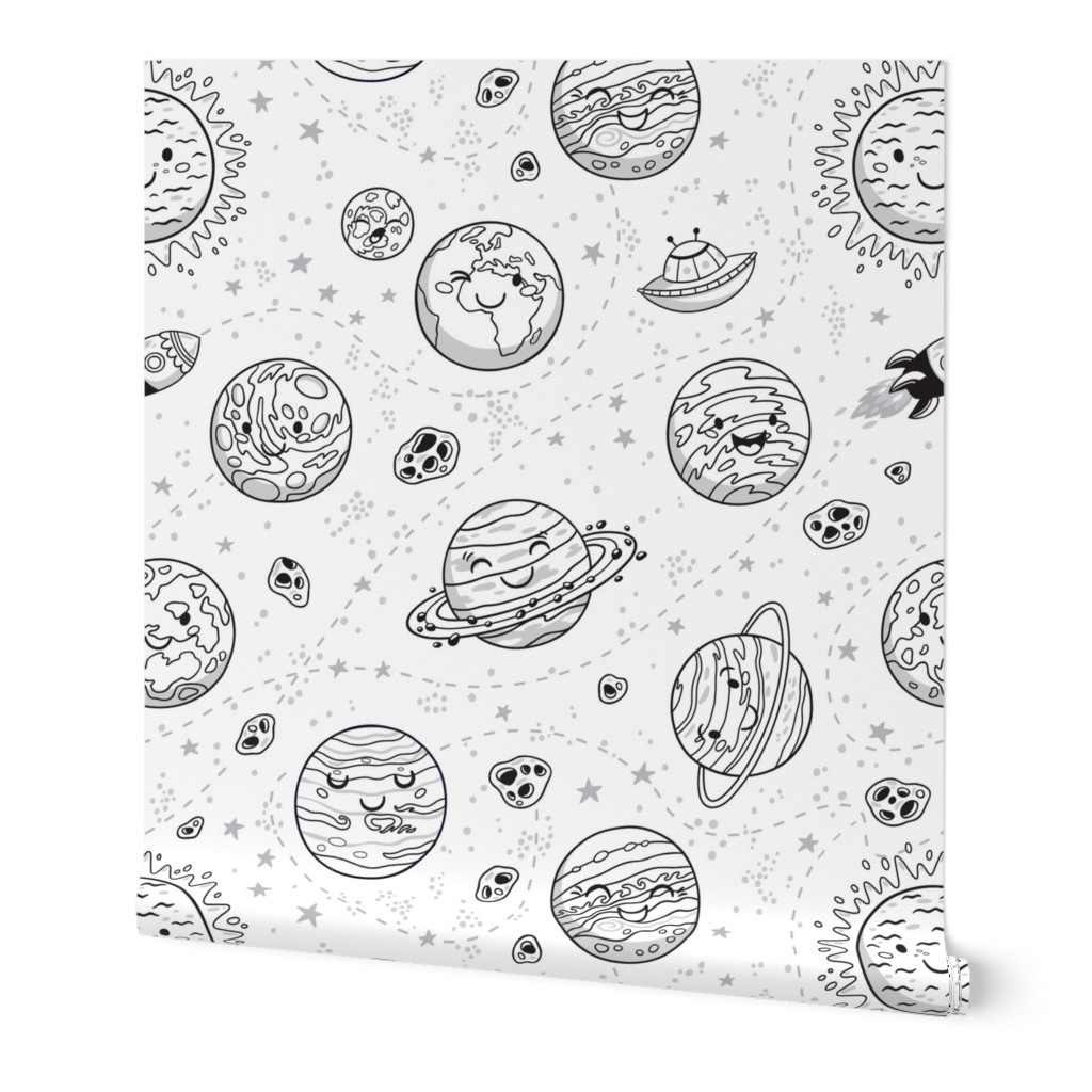 Solar System coloring print