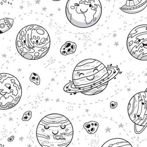 Solar System coloring print