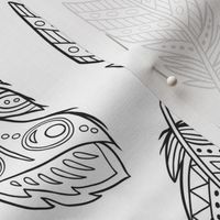 Ethnic feathers coloring print