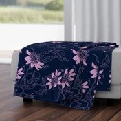 Passionflowers in Navy, Large