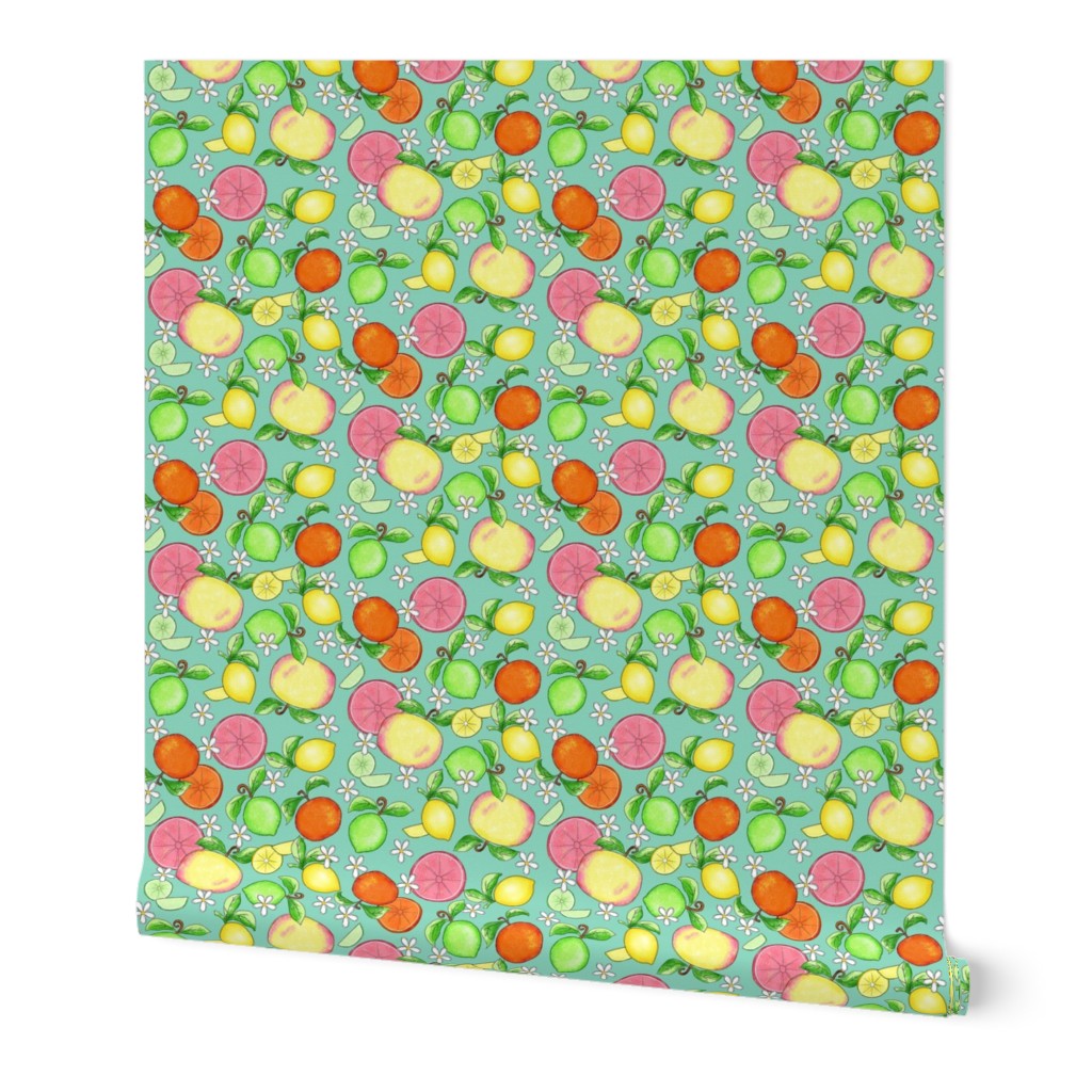 Citrus Fruit Teal Large