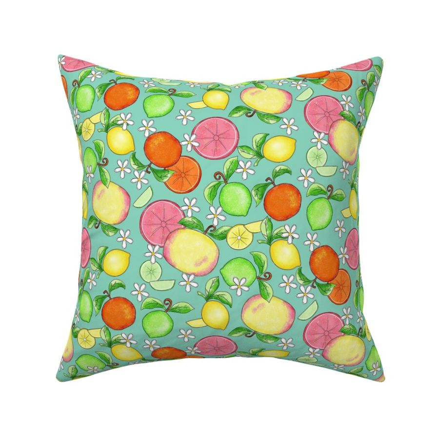 Citrus Fruit Teal Large