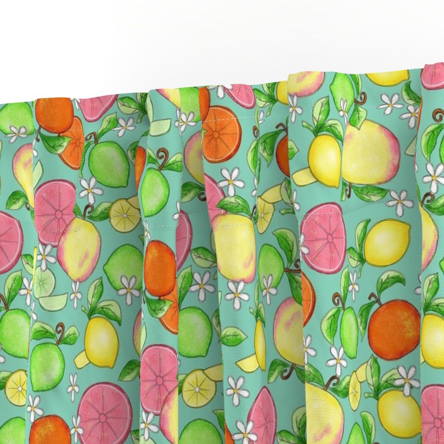 Citrus Fruit Teal Large