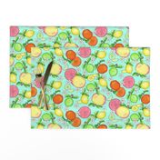 Citrus Fruit Turquoise Large