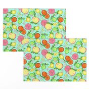 Citrus Fruit Turquoise Large