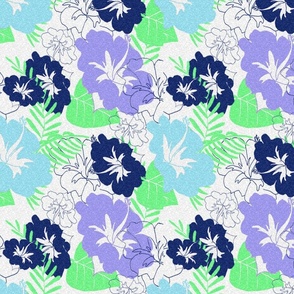 Hawaiian Print Cool Pacific Colors