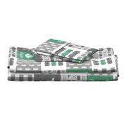 future firefighter patchwork fabric - plaid -  green