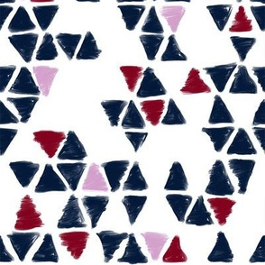 orchid & navy painted triangles