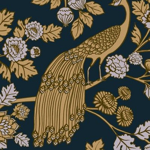 Peacock Garden {Midnight/Gold}