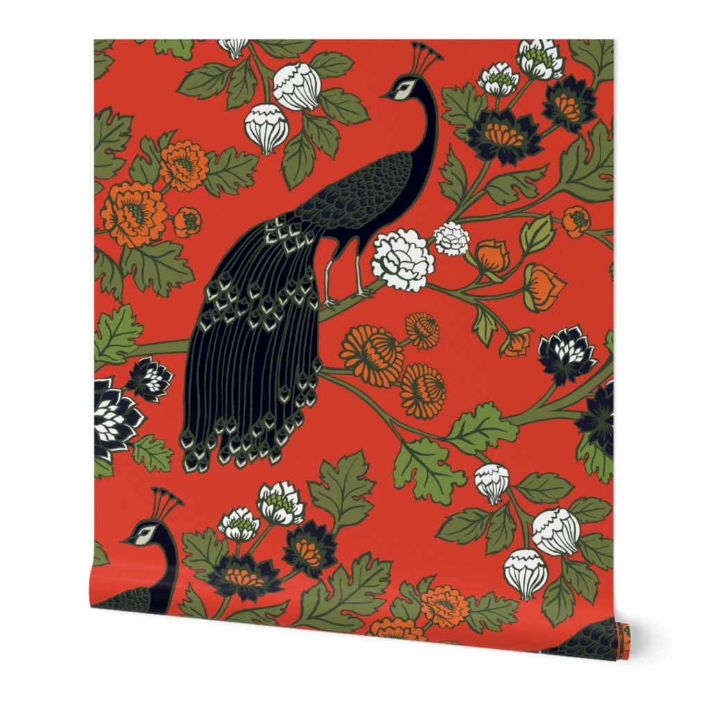 Peacock Garden {Red/Onyx}