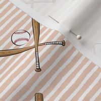 baseball bats on stripes (blush)