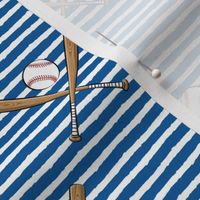 baseball bats on stripes (blue)