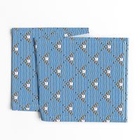 baseball bats on stripes (blue)