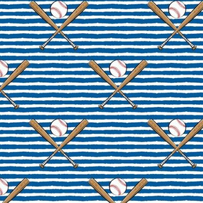baseball bats on stripes (blue)