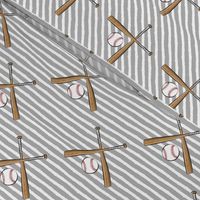 baseball bats on stripes (grey)