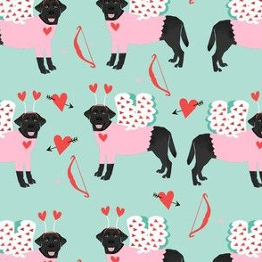 labrador black love bug black lab dog breed fabric blue