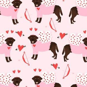 labrador chocolate love bug black lab dog breed fabric pink