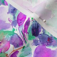 Violet watercolor flowers