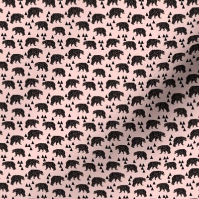 geo bear fabric // pink bear (TINY)