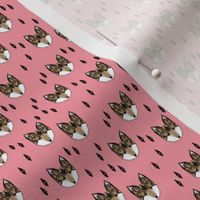 fox head // pink baby girl fox head fabric (TINY)