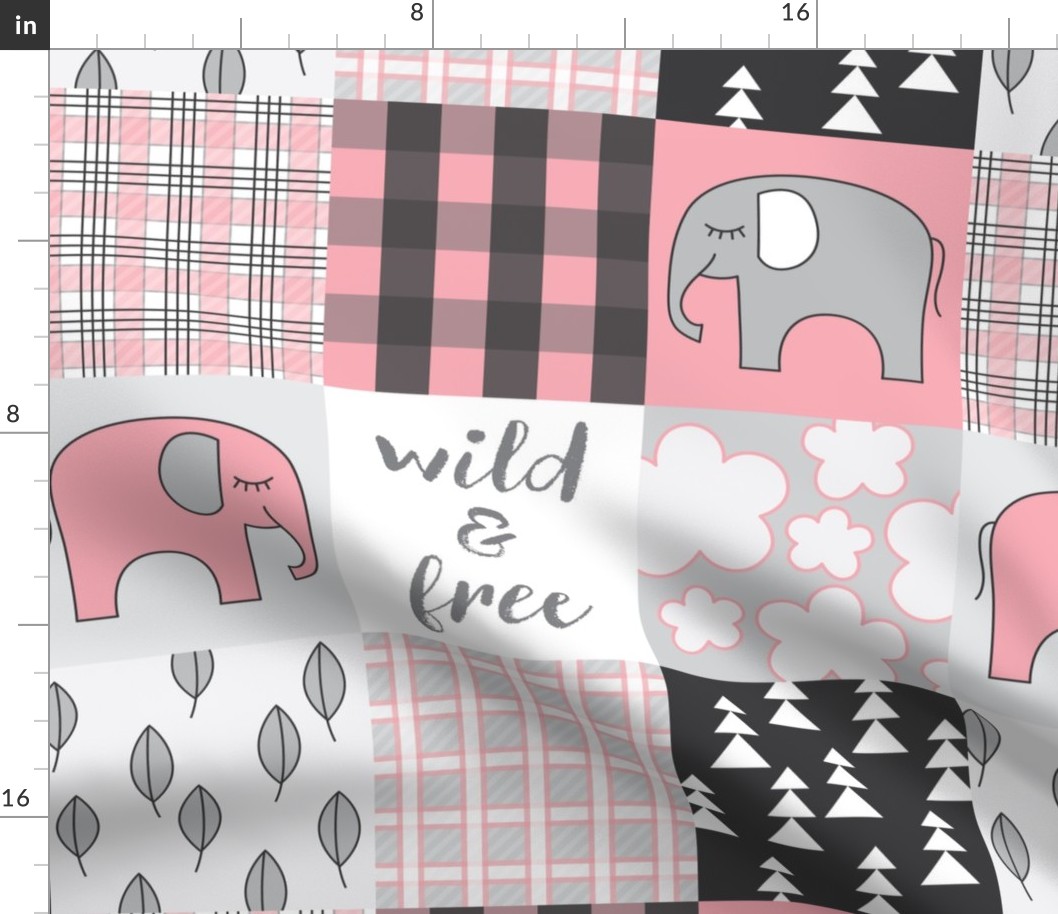 wholecloth-pink elephant