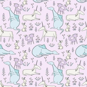  Enchanted Creatures Repeat  LILAC // by Sweet Melody Designs