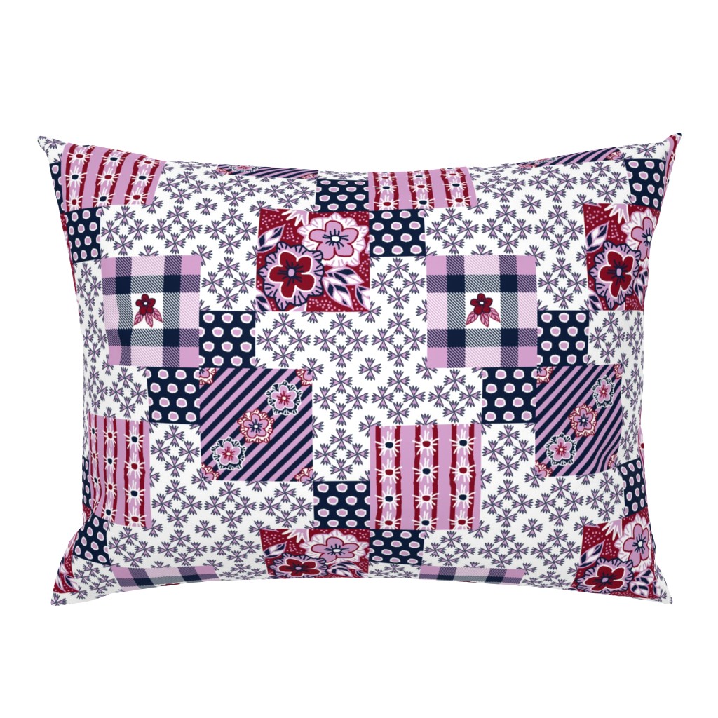Ninepatch Star Quilted Pillow 12