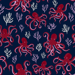 7270289-freckled-octopus-coral-garden-by-carabaradesigns
