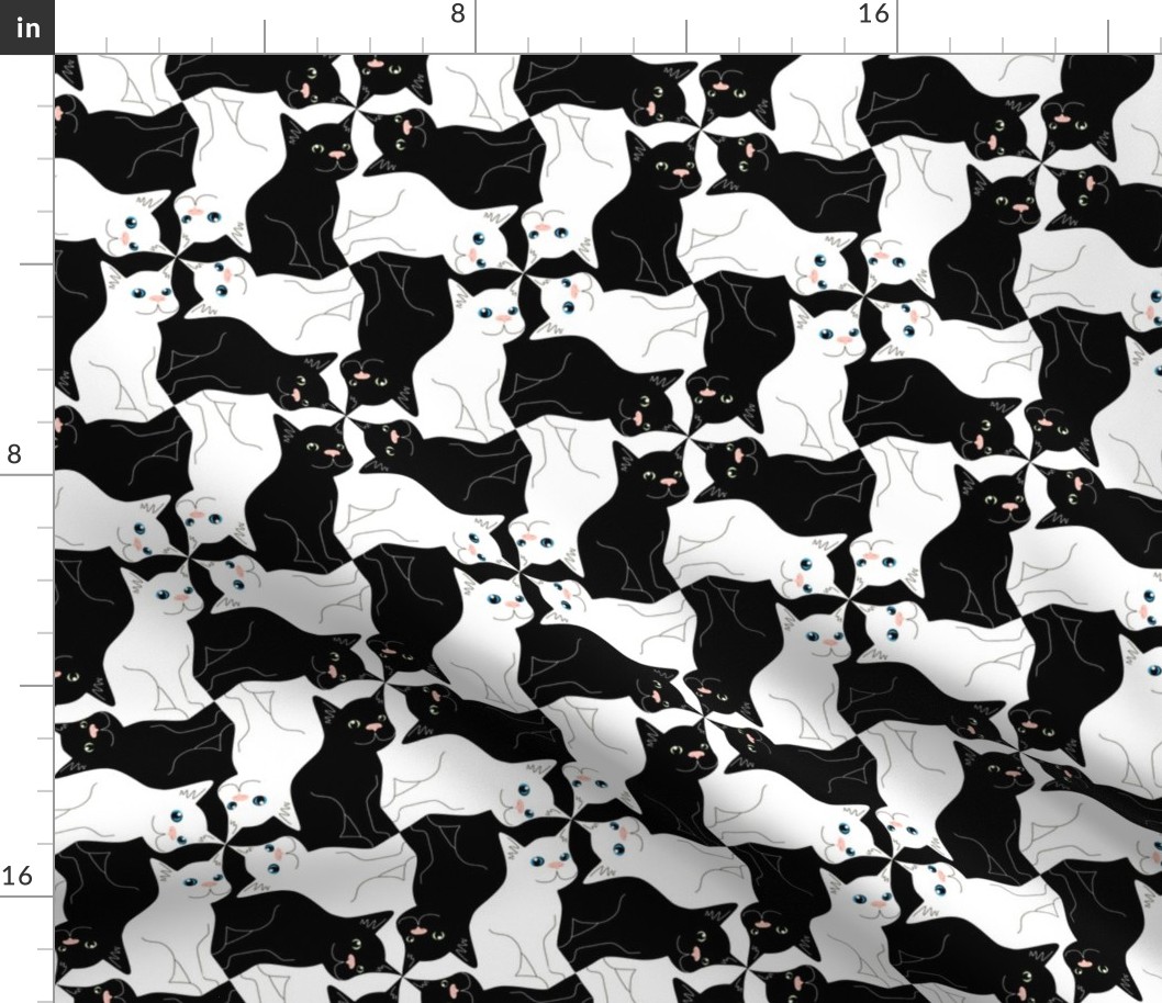 Tesselating Black and White Cats 2