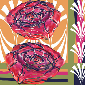 Art Deco Collage Extra large flowers